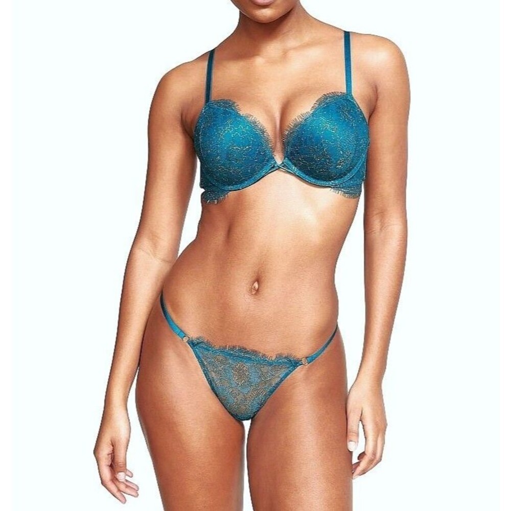 38C/L Victoria Secret Sexy Bombshell Push-Up Bra set V-String Add-2-cup
